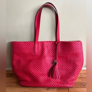 Red Cole Haan red tote bag